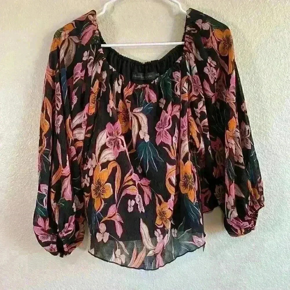 Revolve House of Harlow 1960 Celine Floral Multi Top Blouse Women Size M - NWT - Picture 1 of 8